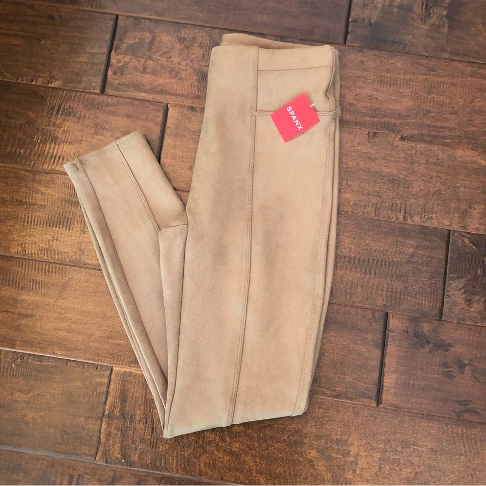SPANX NEW! ✴️Camel Faux Suede High-Waist Leggings - Size Medium✴️